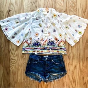 NWOT Maeve Printed Blouse